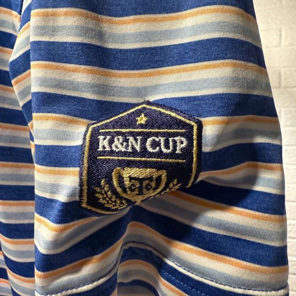 Bundle Peter Millar Summer Comfort Striped Polo Shirt K&N Cup Golf Mens Large - Picture 3 of 8